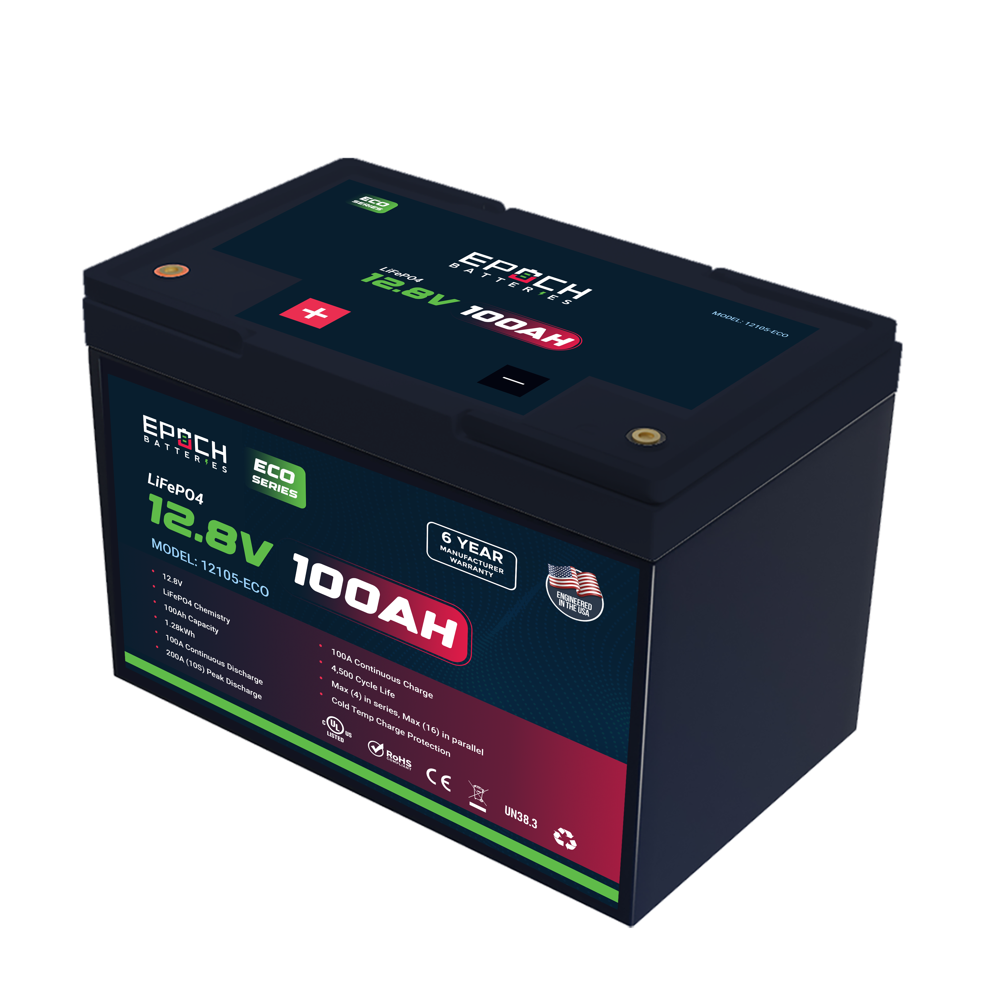 12V 100Ah LiFePO4 Battery | Eco Series Deep Cycle for RV, Marine & Solar 12V 100Ah LiFePO4 Battery | Eco Series Deep Cycle for RV, Marine & Solar