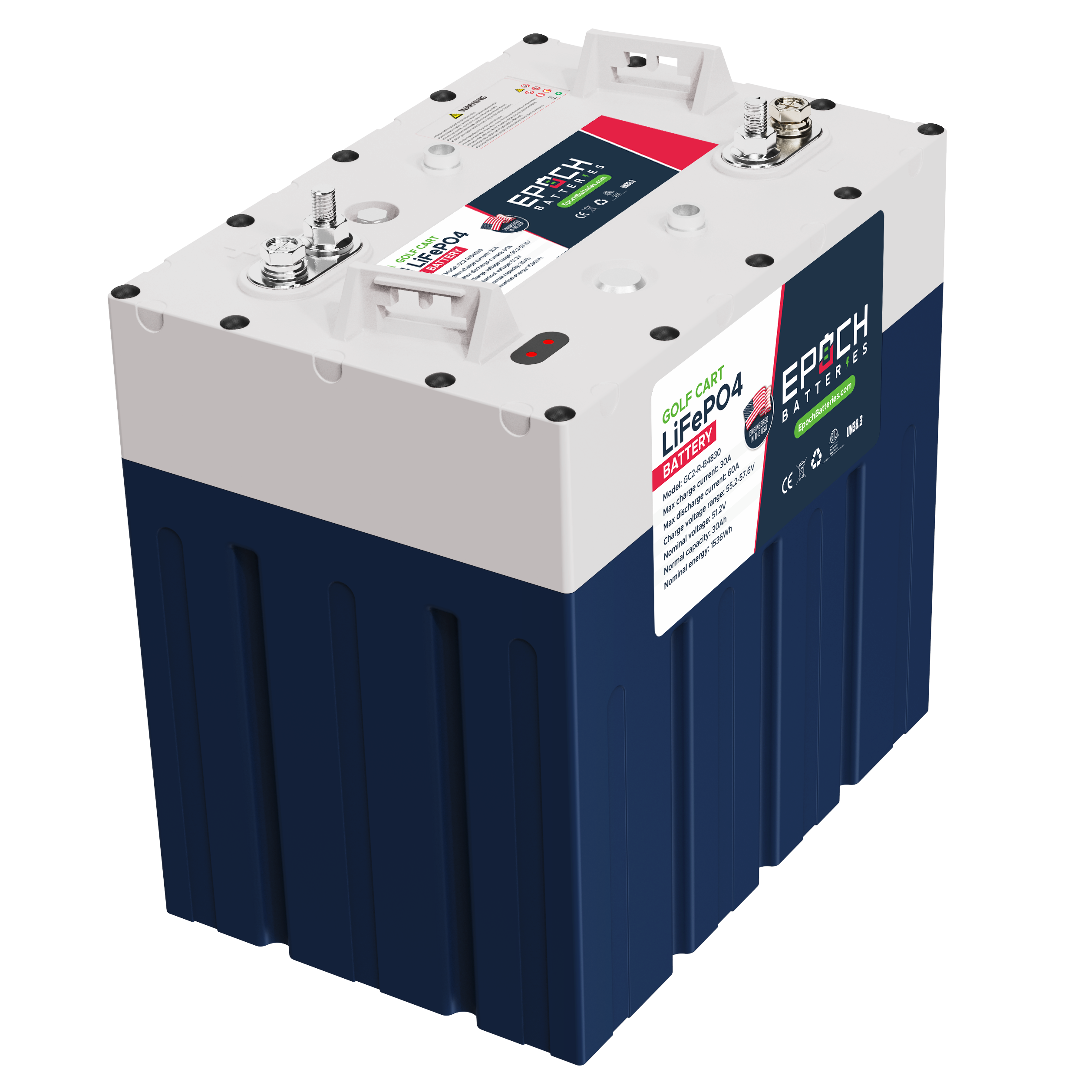 48V 30Ah GC2 - Golf Cart LiFePO4 Lithium Battery - Epoch Batteries