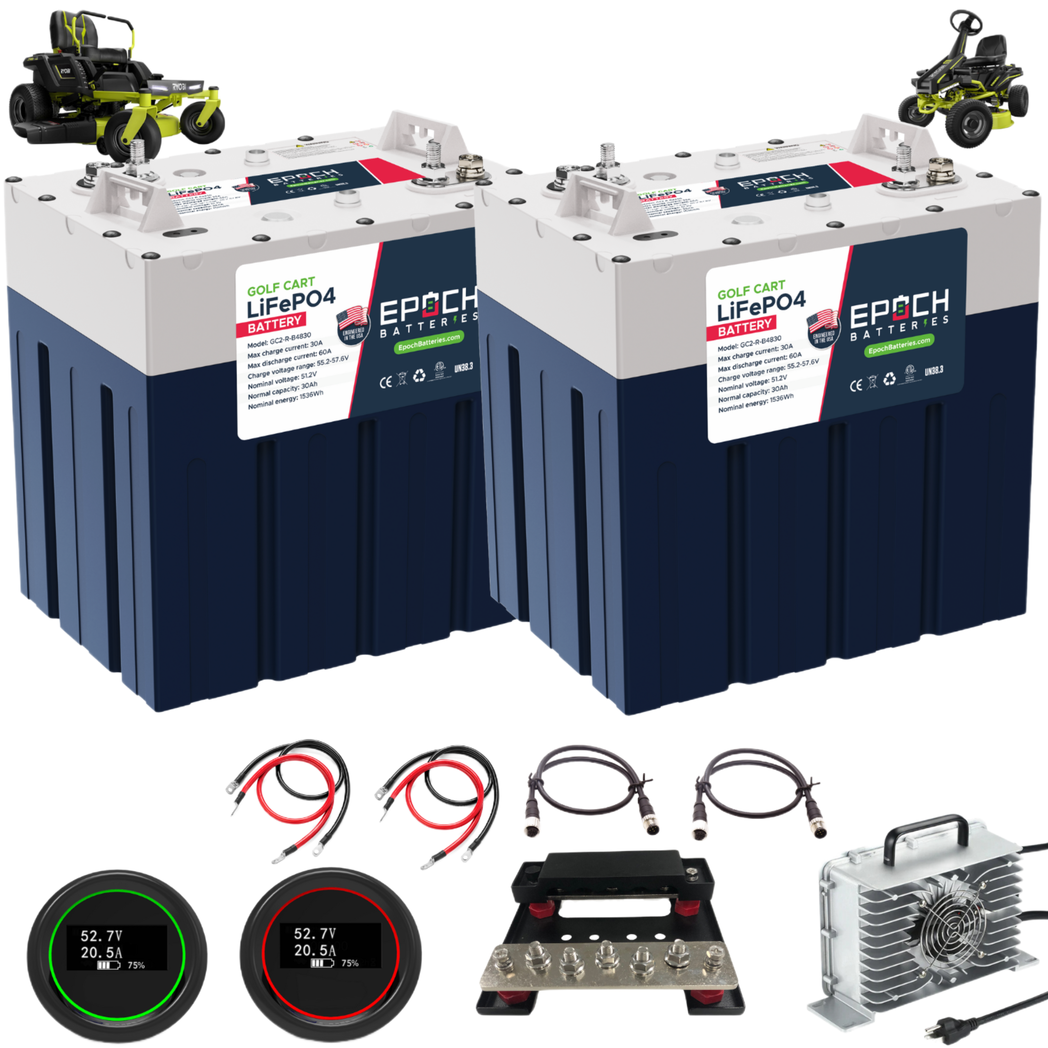 48V 60Ah Ryobi Electric Lawn Motor - Replacement Lithium Battery Kit