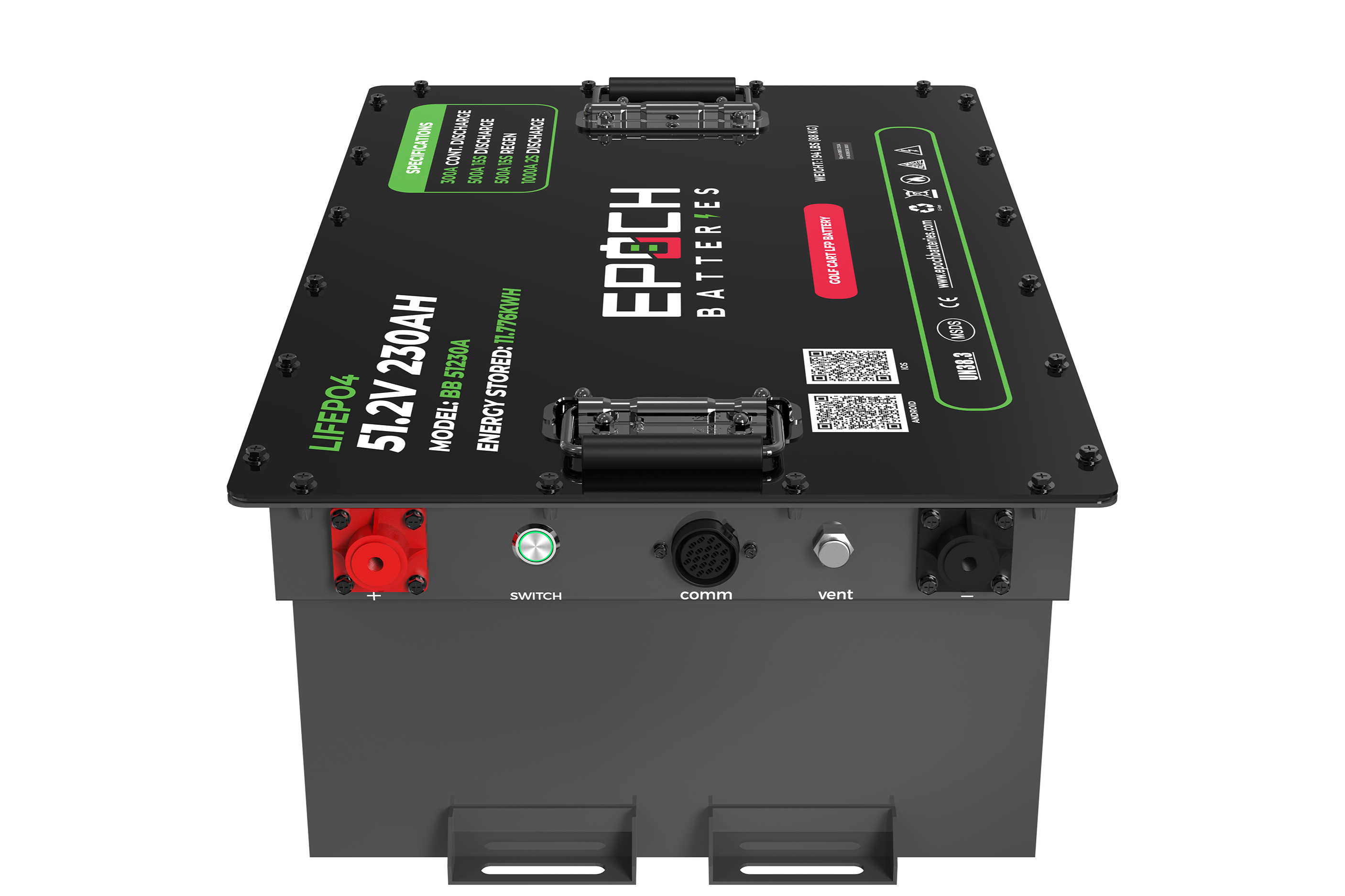 48V 230Ah - LiMax Series - Lithium (LiFePO4) Golf Cart Battery - Complete Kit