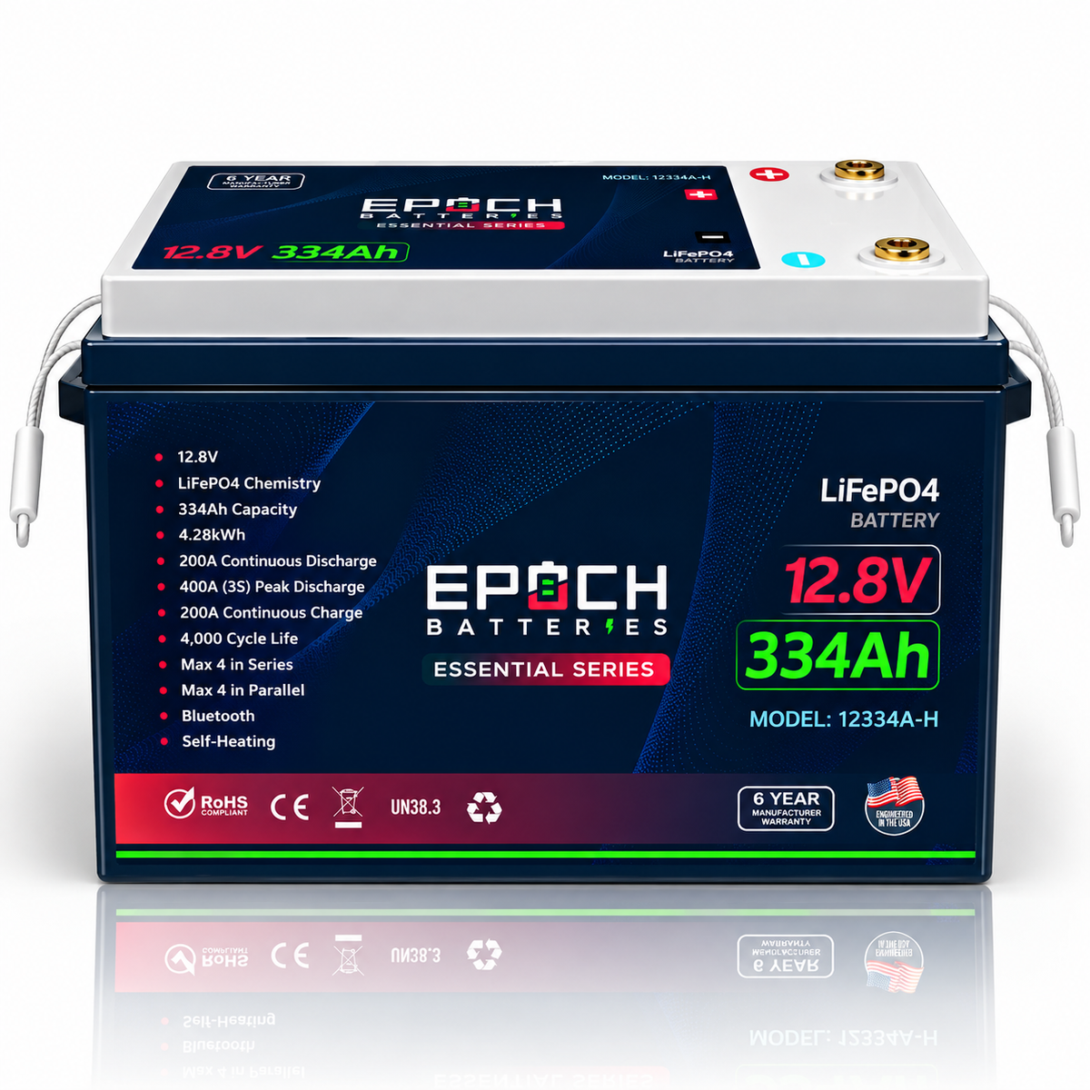 12V 334Ah Essential Series LiFePO4 Battery (4.28kWh)