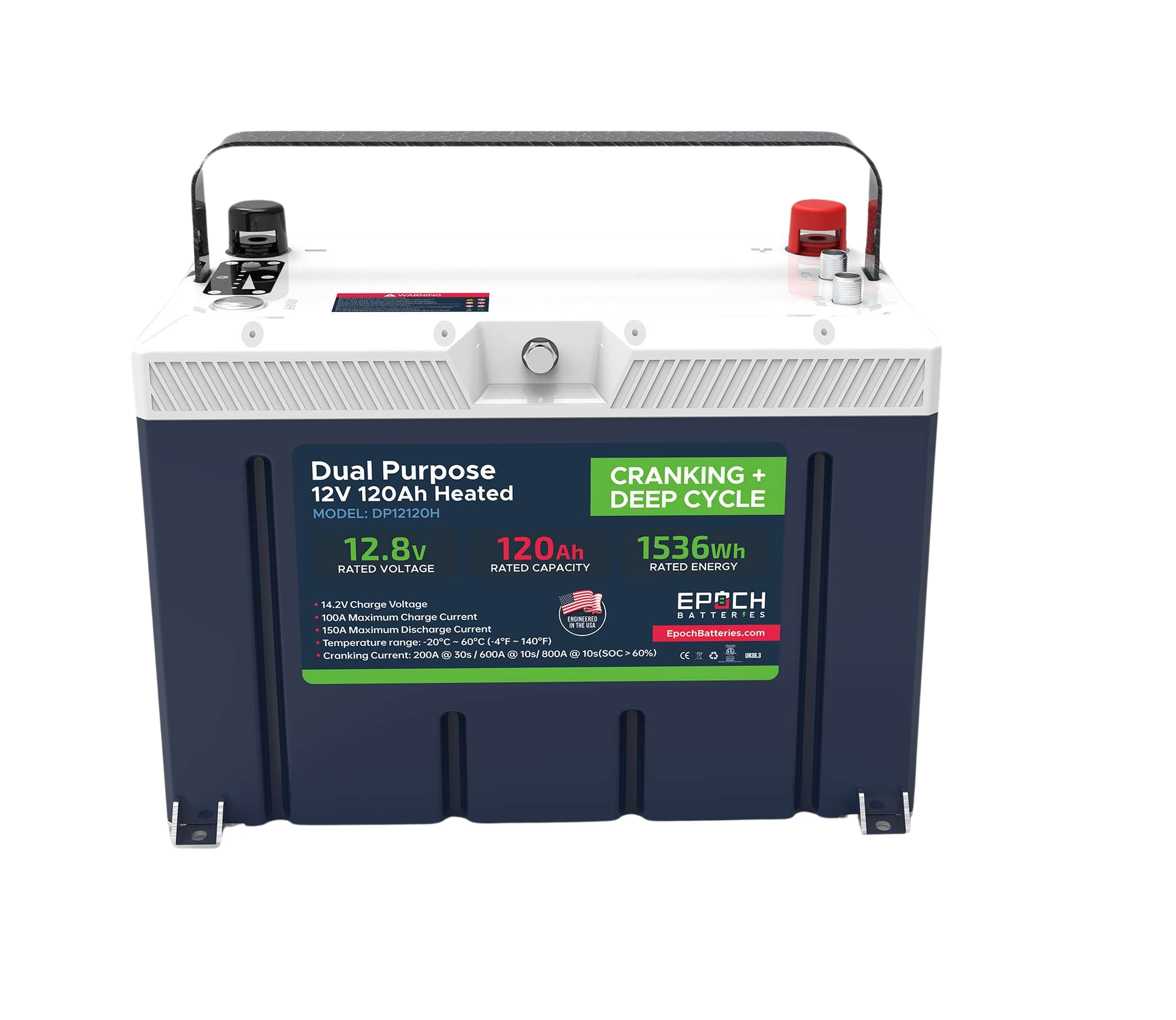12V 120Ah Pro Series - LiFePO4 Cranking & Deep Cycle Lithium Battery (Dual Purpose)