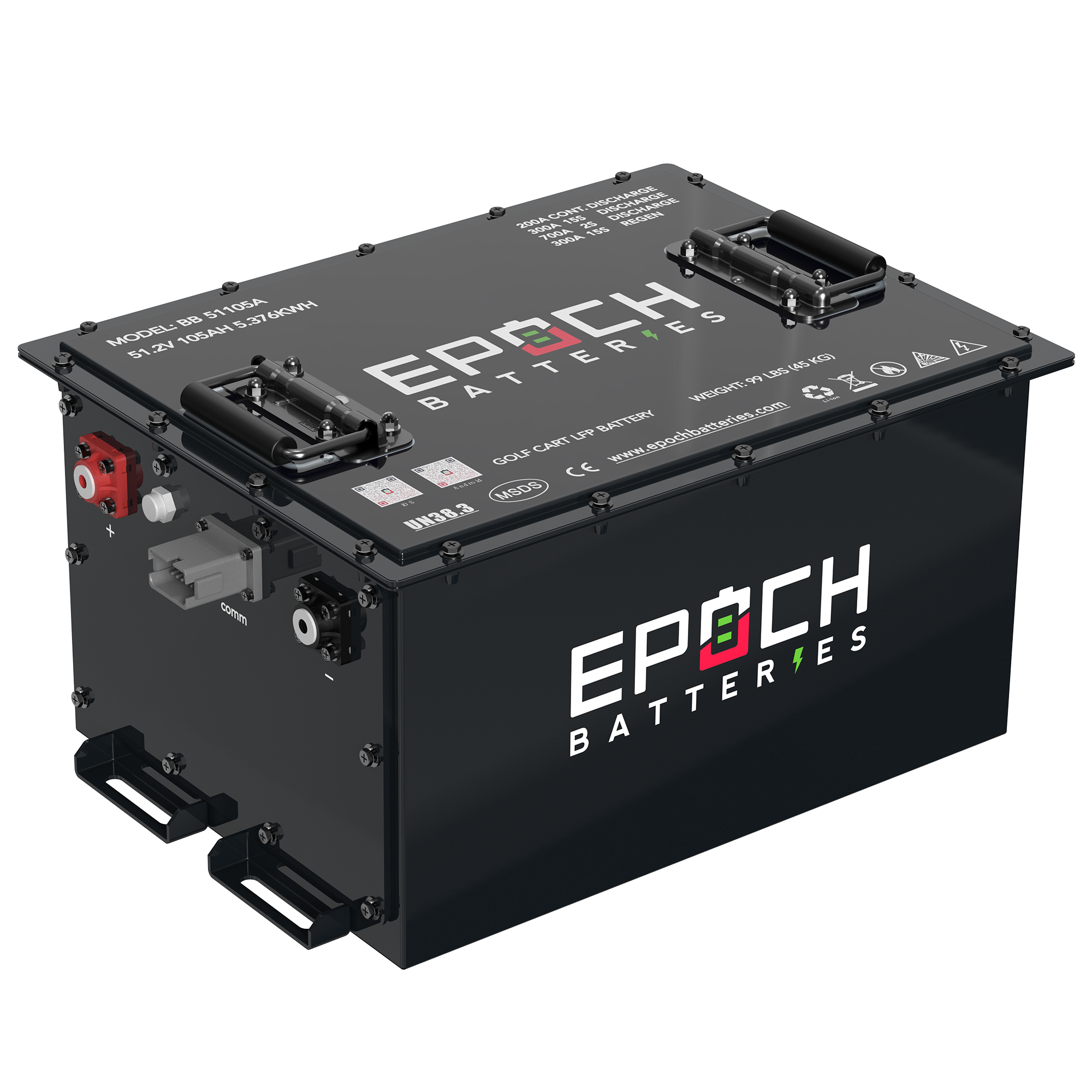 48V 105Ah Lithium (LiFePO4) Golf Cart Battery - Complete Kit