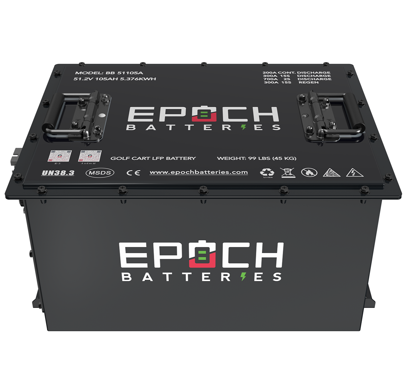 48V 105Ah Lithium (LiFePO4) Golf Cart Battery - Complete Kit