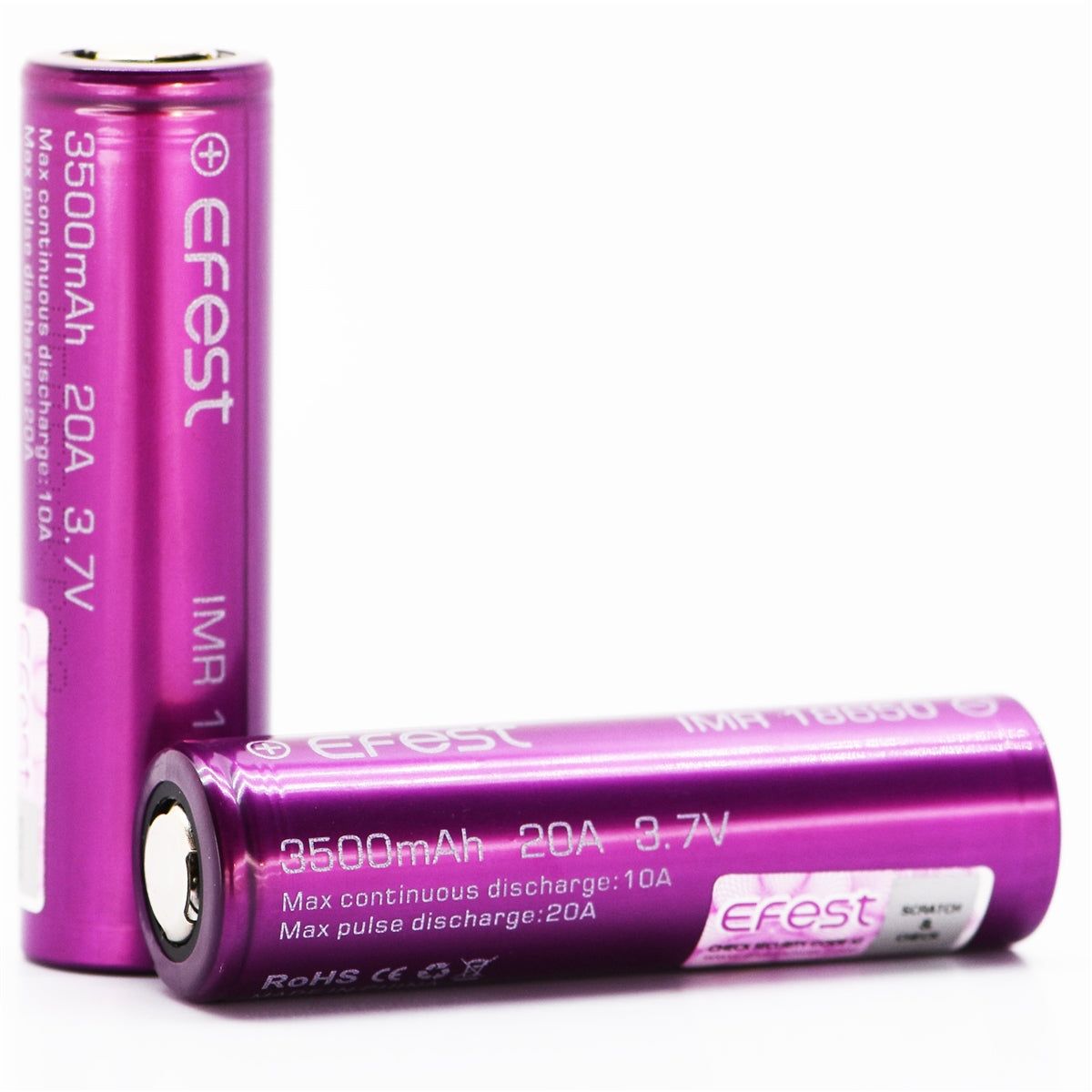 Efest Purple 4499 IMR 18650 3500mAh 3.7V Unprotected High-Drain 20A Lithium Manganese (LiMn2O4) Flat Top Battery - Boxed Efest Purple 4499 IMR 18650 3500mAh 3.7V Unprotected High-Drain 20A Lithium Manganese (LiMn2O4) Flat Top Battery - Boxed