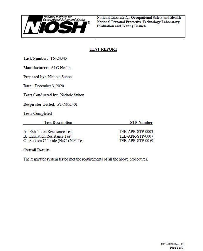 ALG N95 NIOSH Masks Soft Rigid Shell (25 Pack)