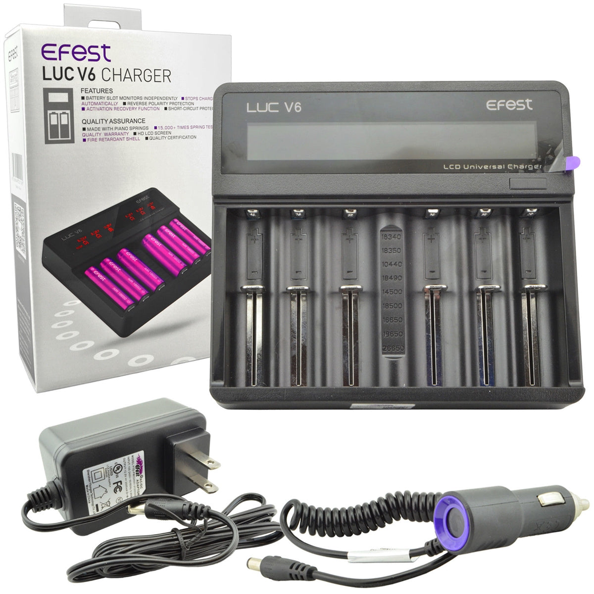 efest vape battery chargers Efest LUC V6 6 Bay LCD Battery Charger efest vape battery chargers Efest LUC V6 6 Bay LCD Battery Charger