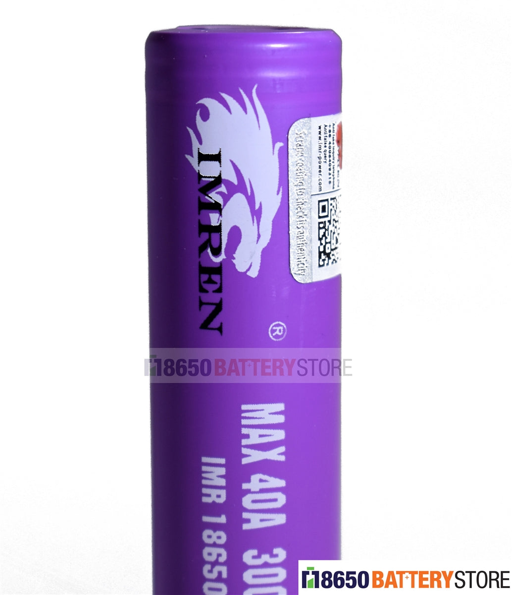 Imren 18650 3000mAh 20A/40A IMR Battery (Purple)