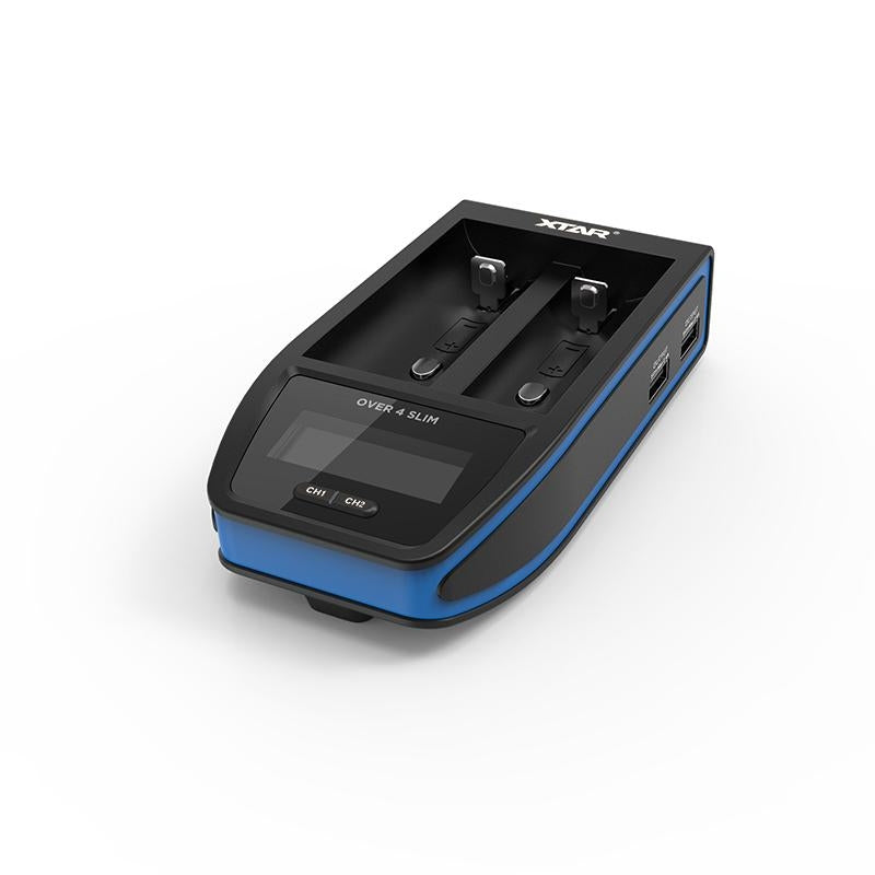 XTAR Over 4 Slim 2 Bay Battery Charger - Black
