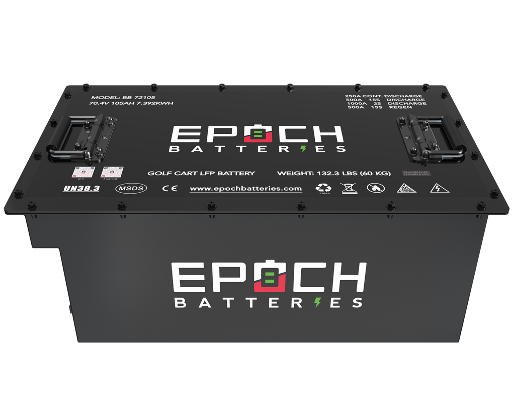 70.4V (72V) 105ah Lithium LiFePO4 Golf Cart Battery - Complete Kit