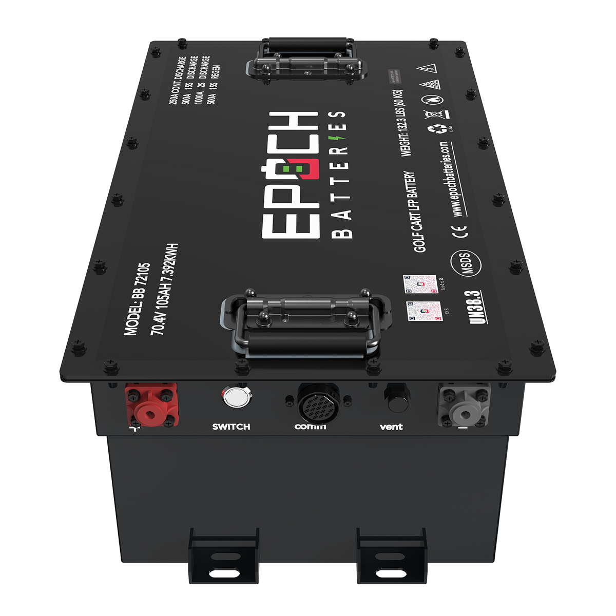 70.4V (72V) 105Ah Golf Cart Battery Complete Kit - Lithium (LiFePO4)
