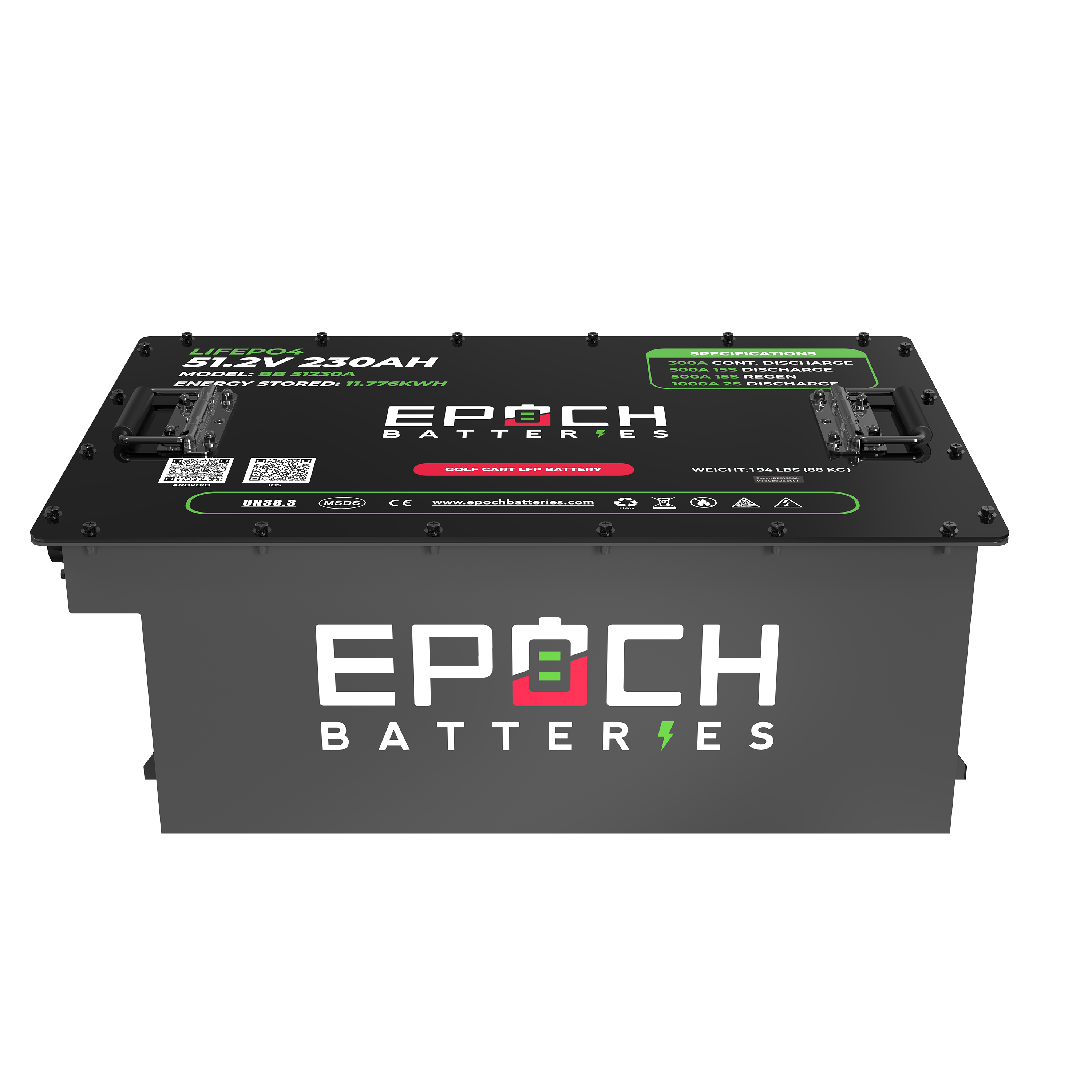 48V 230Ah - LiMax Series - Lithium (LiFePO4) Golf Cart Battery - Complete Kit