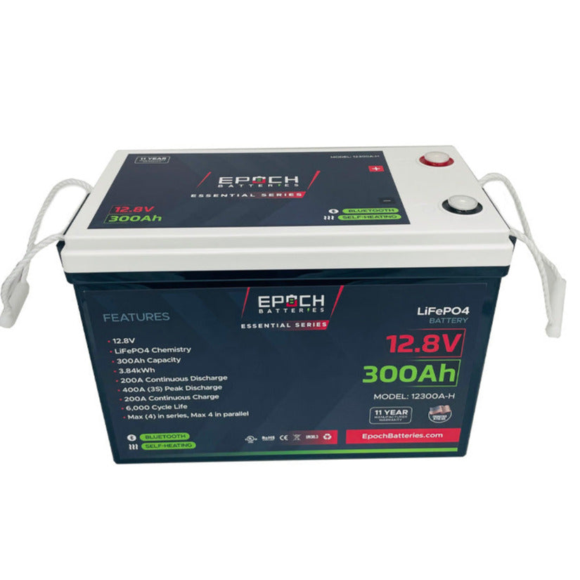12V 300Ah Essential Series - Bluetooth & Heated LiFePO4 Battery