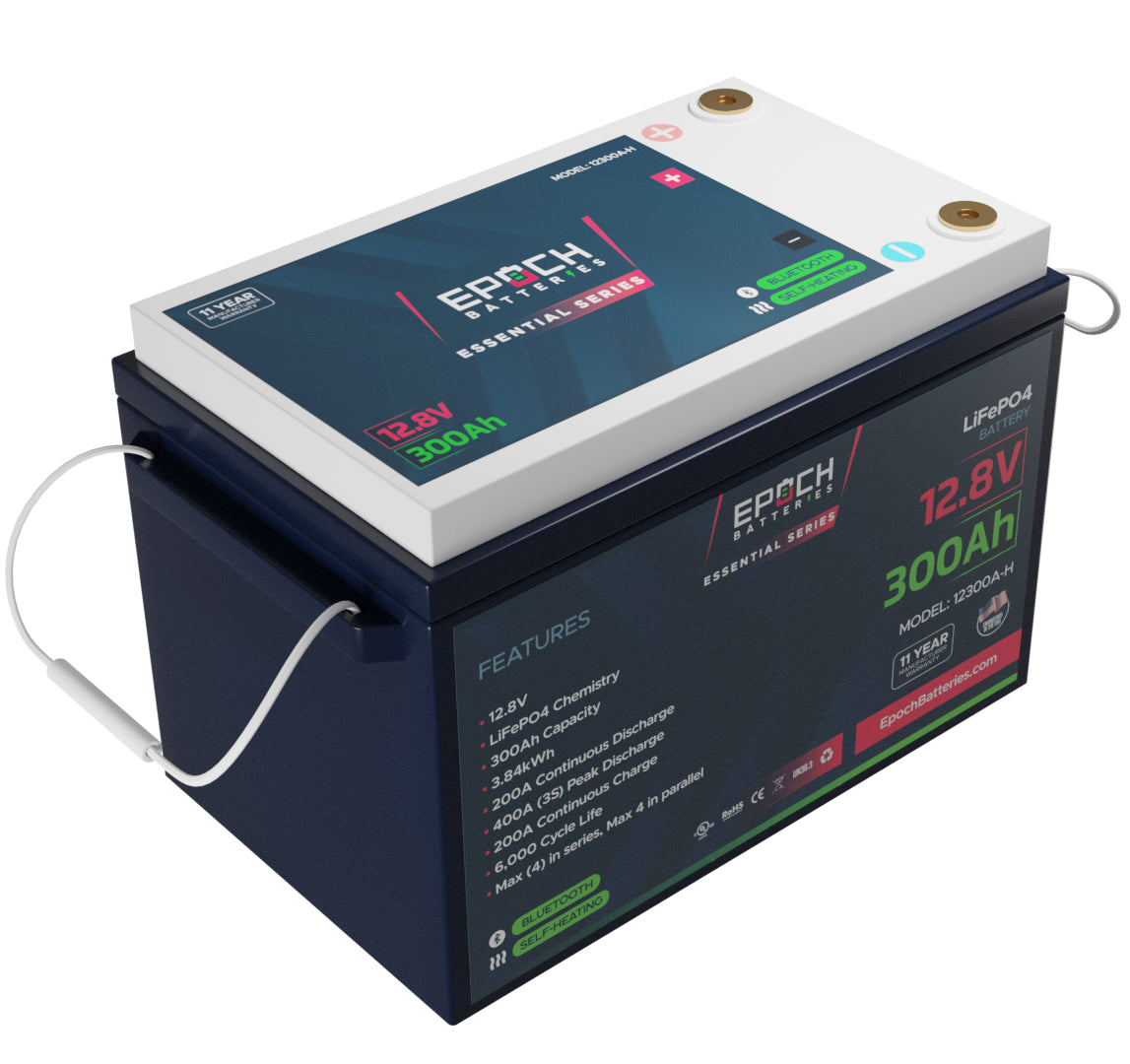 12V 300Ah Essential Series - Bluetooth & Heated LiFePO4 Battery