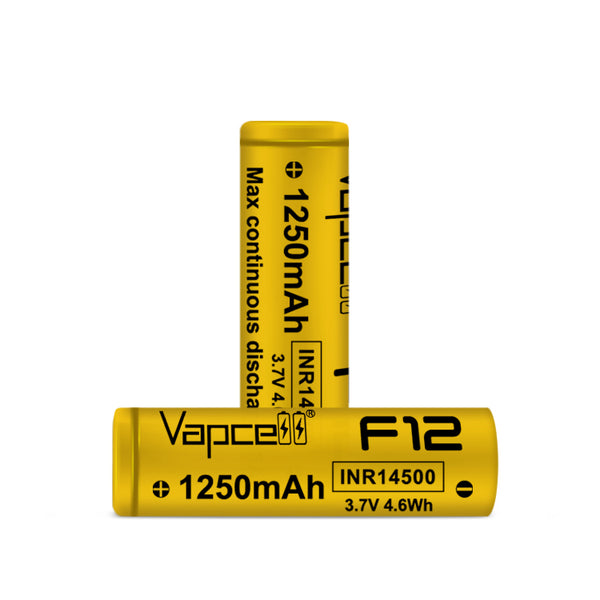 Vapcell 14500 F12 1250mAh 3A - BUTTON TOP Battery