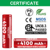 Vapcell 21700 S41 4100mAh 70A Battery