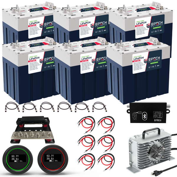 48V 180Ah 600A GC2 - Golf Cart LiFePO4 Lithium Battery Kit - Epoch Batteries