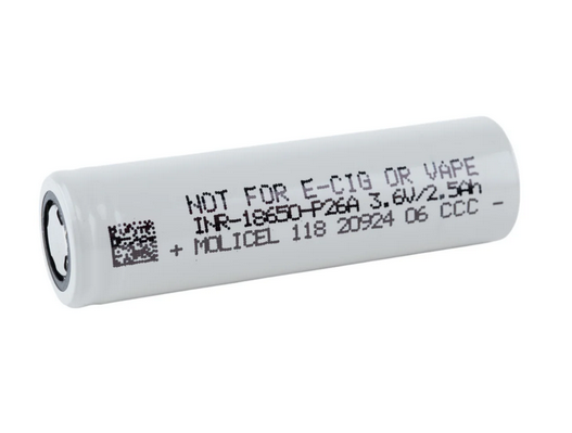 Molicel P26A 18650 2600mAh 35A Battery Molicel P26A 18650 2600mAh 35A Battery