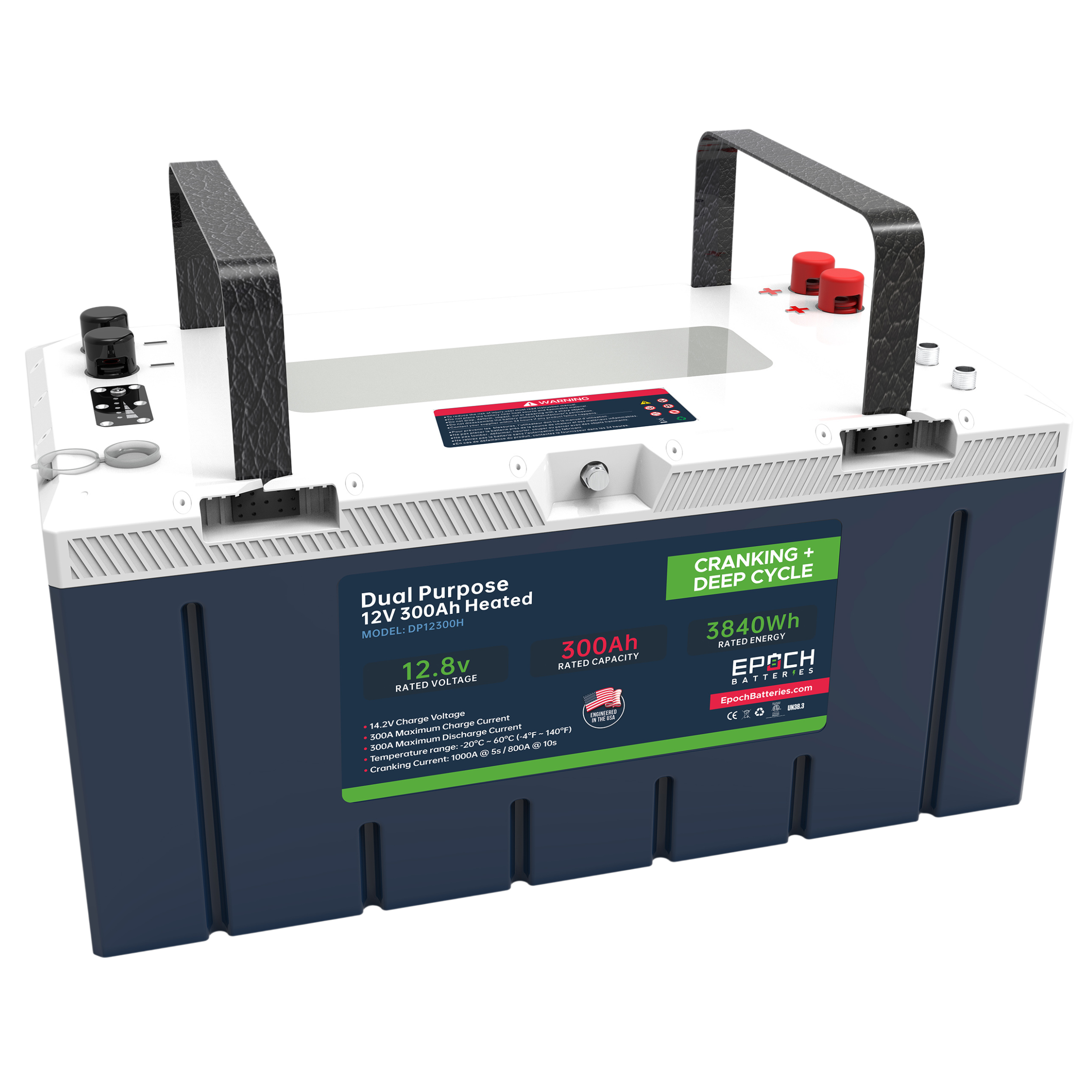 12V 300Ah Pro Series - LiFePO4 Cranking & Deep Cycle Lithium Battery (Dual Purpose)