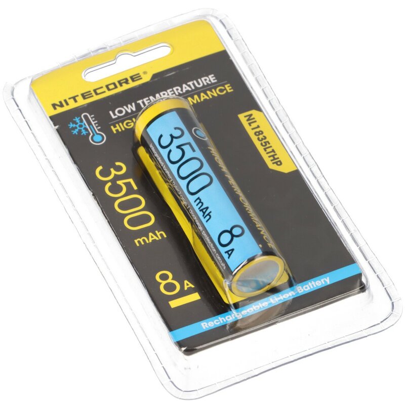 Nitecore NL1835LTHP 18650 3500mAh 8A - Protected Button Top - Low Temperature Battery