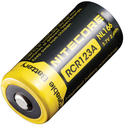 Nitecore NL166 RCR123 650mAh - Protected Button Top Battery