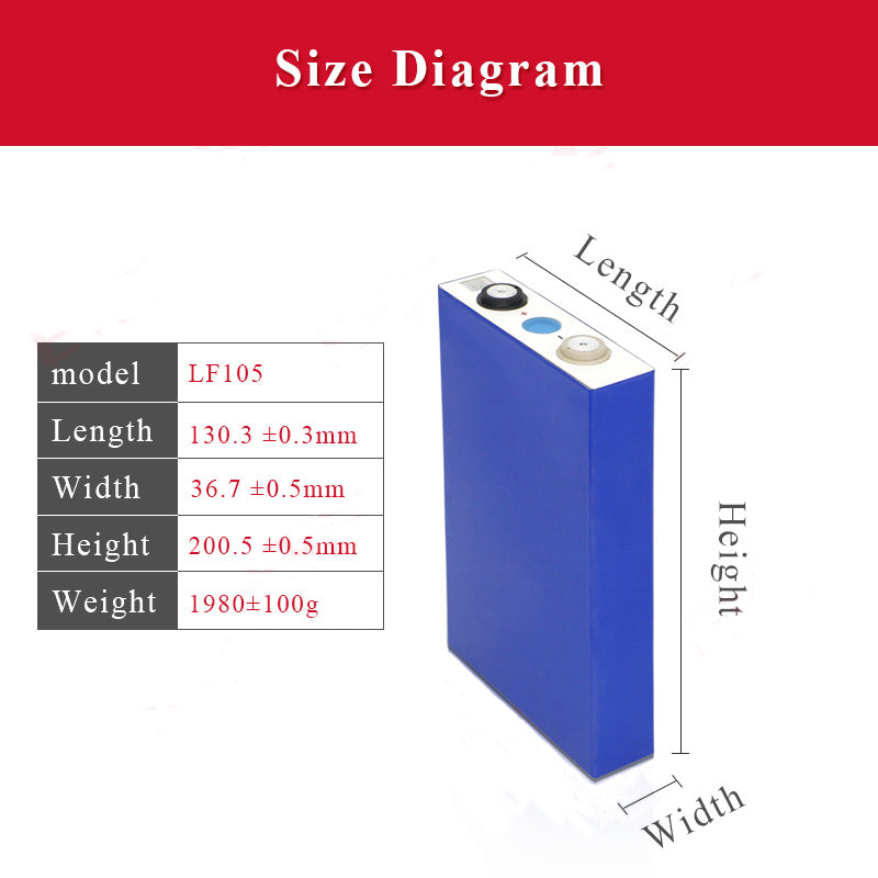 EVE LF105 Grade A Cells - 3.2V LiFePO4 105Ah Battery