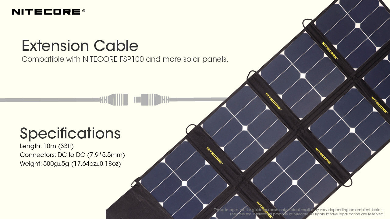 Nitecore Solar Panel Extension Cable (10m)