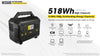 Nitecore NES500 Portable Power Station - 518Wh - 144,000mAh