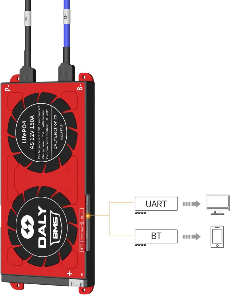 Daly 12V 150A BMS - 4S LiFePO4 - Bluetooth