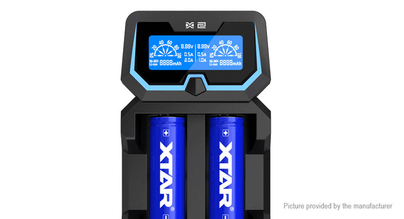 XTAR X2 2 Bay Smart Digital LCD Battery Charger