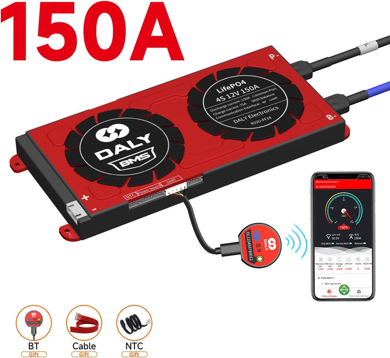 Daly 12V 150A BMS - 4S LiFePO4 - Bluetooth