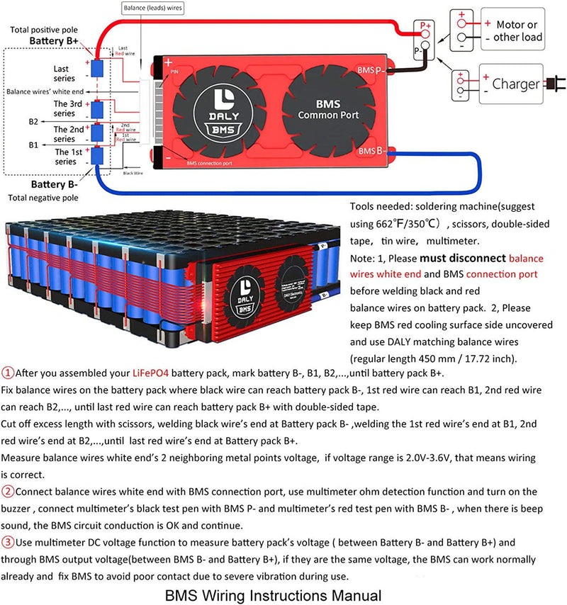 Daly 12V 100A BMS - 4S LiFePO4- Bluetooth