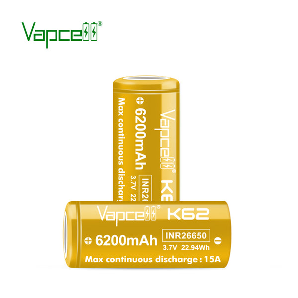 Vapcell 26650 6200mAh 15A - K62 Battery