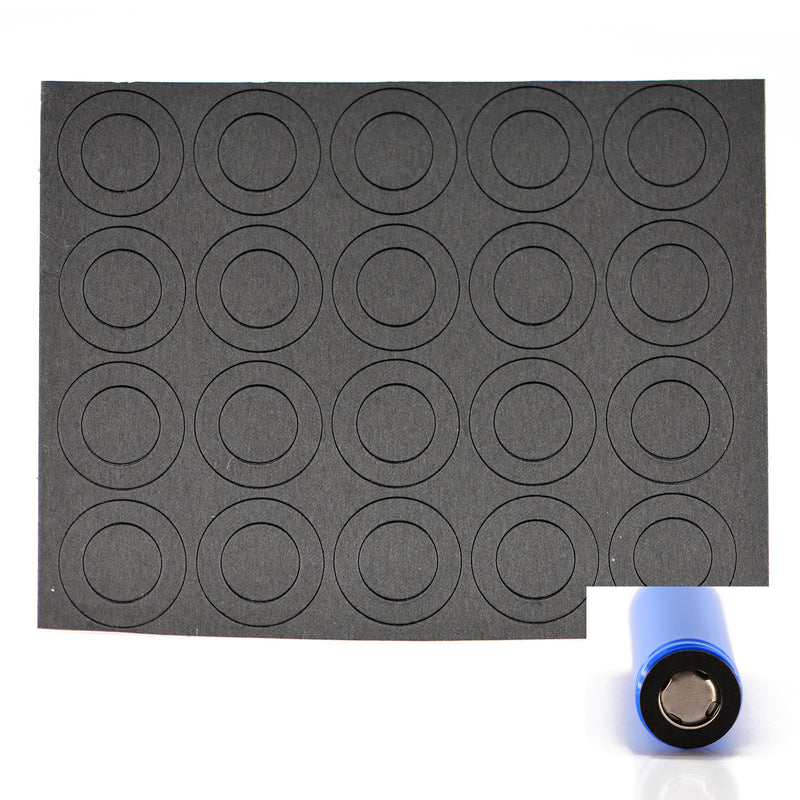 18650 Battery Terminal Insulator Rings - Black Fish Paper - 20pcs