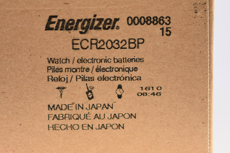 Energizer 2032 3V Lithium Watch Battery - ECR2032BP - Made in Japan (Full Ctn 72pcs)