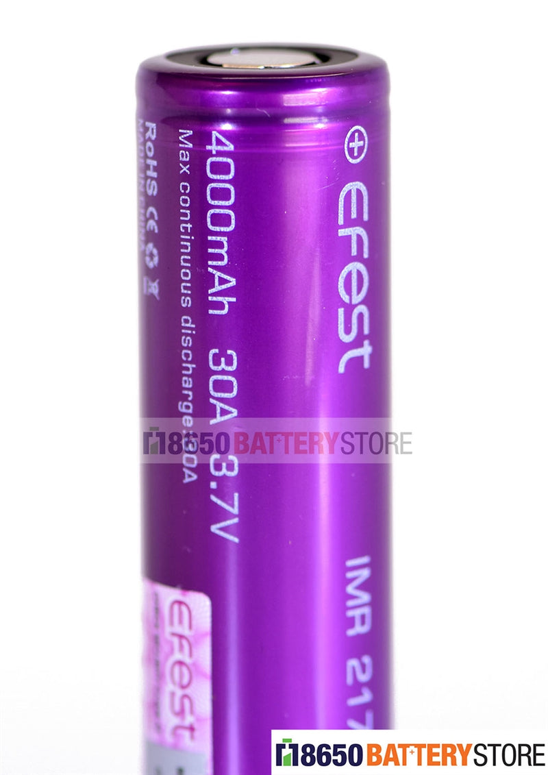 Accu 21700 par Efest - Accumulateur 4000mAh 30A pour e-cigarette - A&L