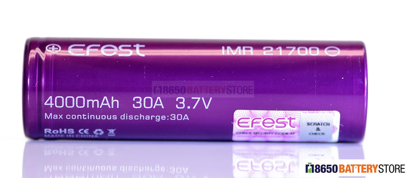 Efest 21700 4000mAh 30A IMR Vape Battery - 18650 Battery Store