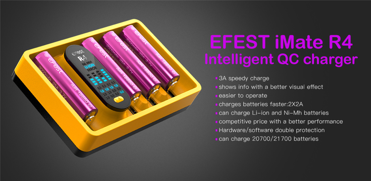 Efest iMate R4 Intelligent QC Battery Charger