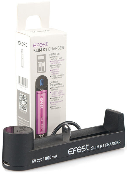 Efest Slim K1 Battery Charger - Compact USB Charger for 18650, 20700, 21700 Batteries Efest Slim K1 Battery Charger - Compact USB Charger for 18650, 20700, 21700 Batteries