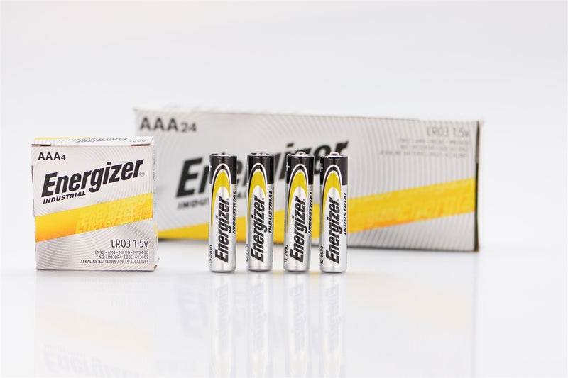 Energizer EN92 1.5 Volt AAA Size Industrial Alkaline Battery, 24/Pkg  144/Case