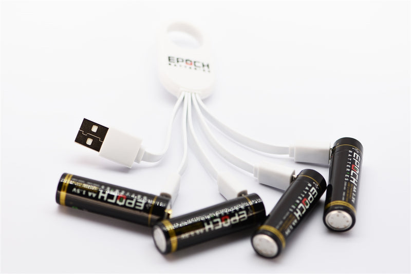 Epoch AA 1.5V 2300mAh USB Protected Li-ion Battery - 4 Pack 