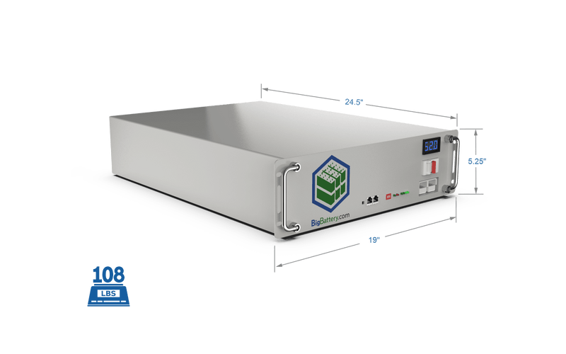 48V 103Ah 5.3kWh - Server Rack LiFePO4 Battery - BigBattery Lynx