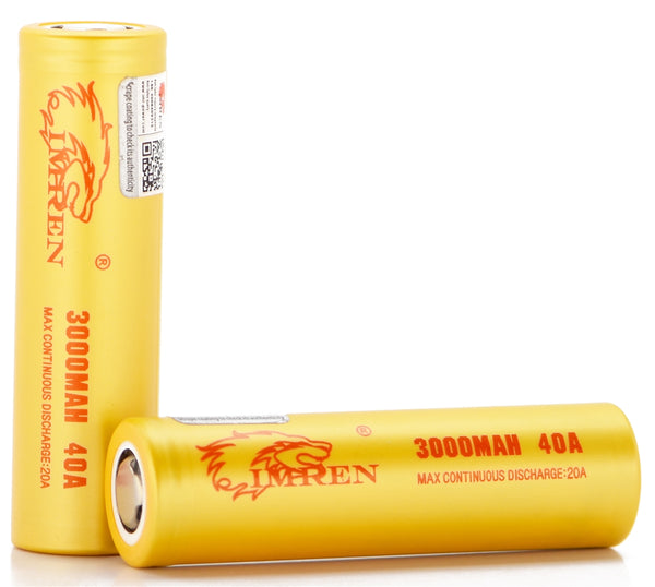 Imren 18650 3000mAh 40A IMR Vape Battery (Gold) - 18650 Battery Store Imren 18650 3000mAh 40A IMR Vape Battery (Gold) - 18650 Battery Store