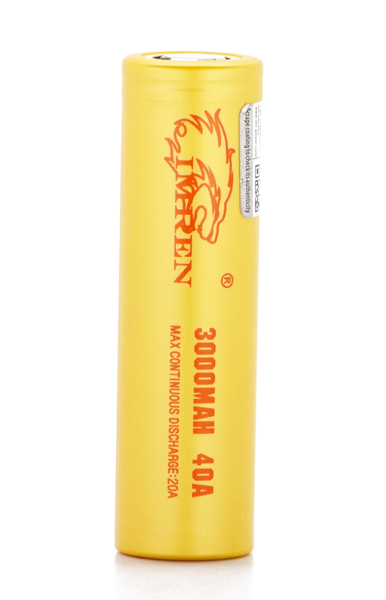 Imren 18650 3000mAh 20A/40A IMR Battery (Gold)