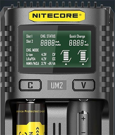 Nitecore UM2 Digital LCD Battery Charger