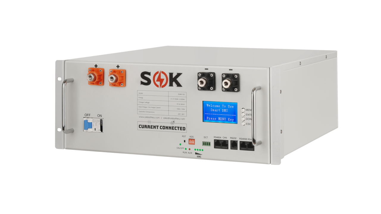 SOK 48V 100Ah Server Rack Battery - UL1973 Certified - SK48V100