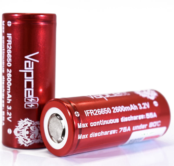 Vapcell LiFePO4 26650 2600mAh 55A Battery