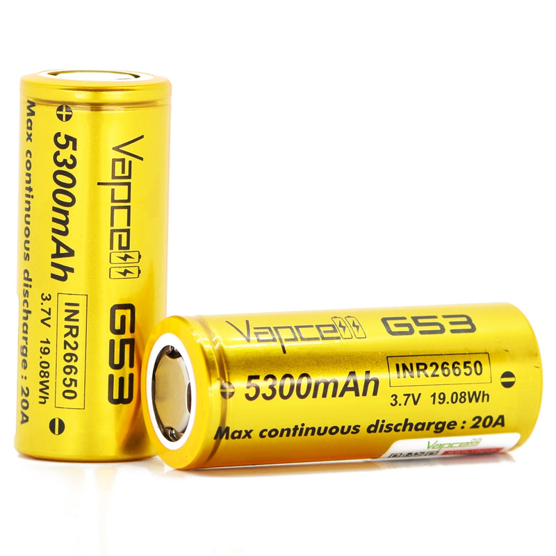 Vapcell 26650 5300mAh 20A G53 Battery (Gold)