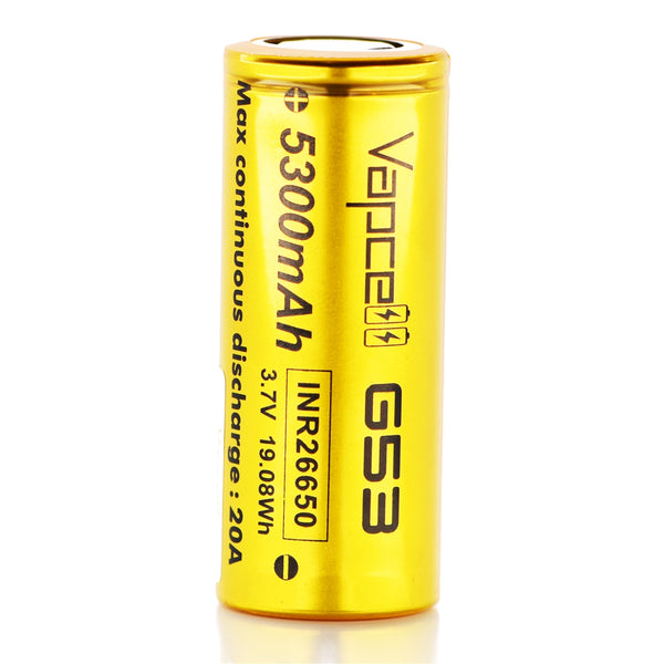 Vapcell 26650 5300mAh 20A G53 Battery (Gold)