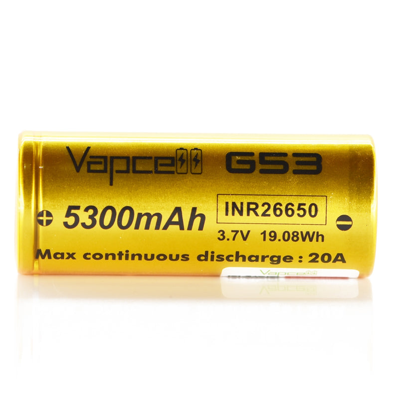 Vapcell 26650 5300mAh 20A G53 Battery (Gold)